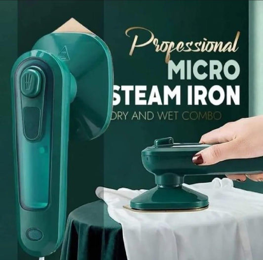 Portable Green Micro Steam Iron Dry Wet Combo