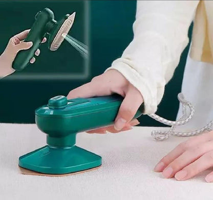 Portable Green Micro Steam Iron Dry Wet Combo
