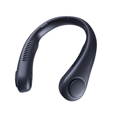 JISULIFE Portable Neck Fan, 4000 mAh Battery Rechargeable,5 Speeds Adjustable,Twistable Hands-Free Bladeless Neckband for Sports