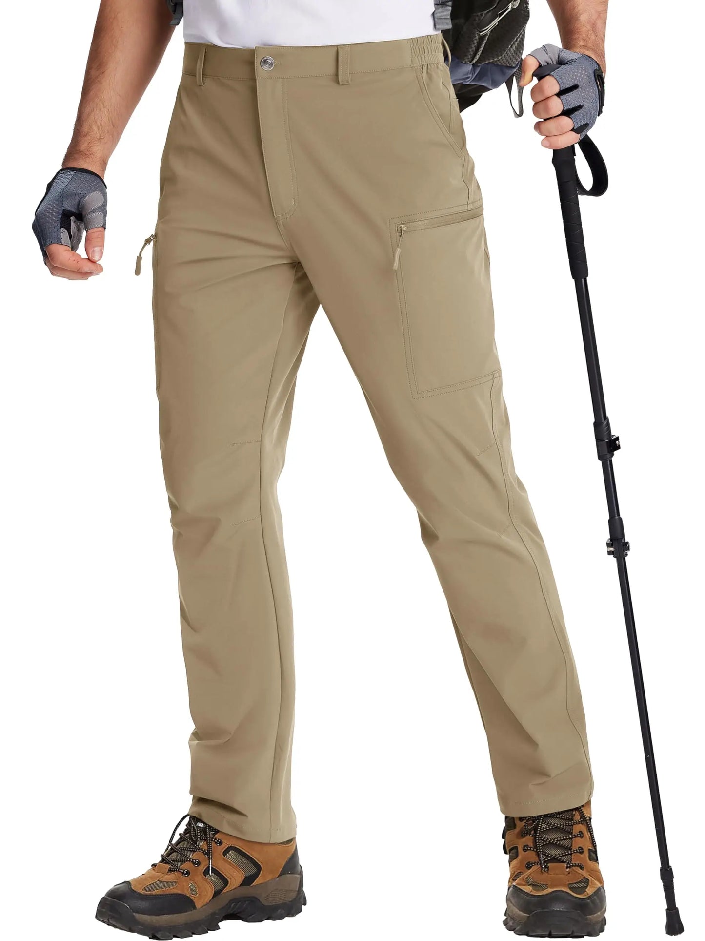 TACVASEN Lightweight Hiking Pants Mens Quick Dry Cargo Work Pants Nylon Waterproof Outdoor Trekking Fishing Pants Male Trousers