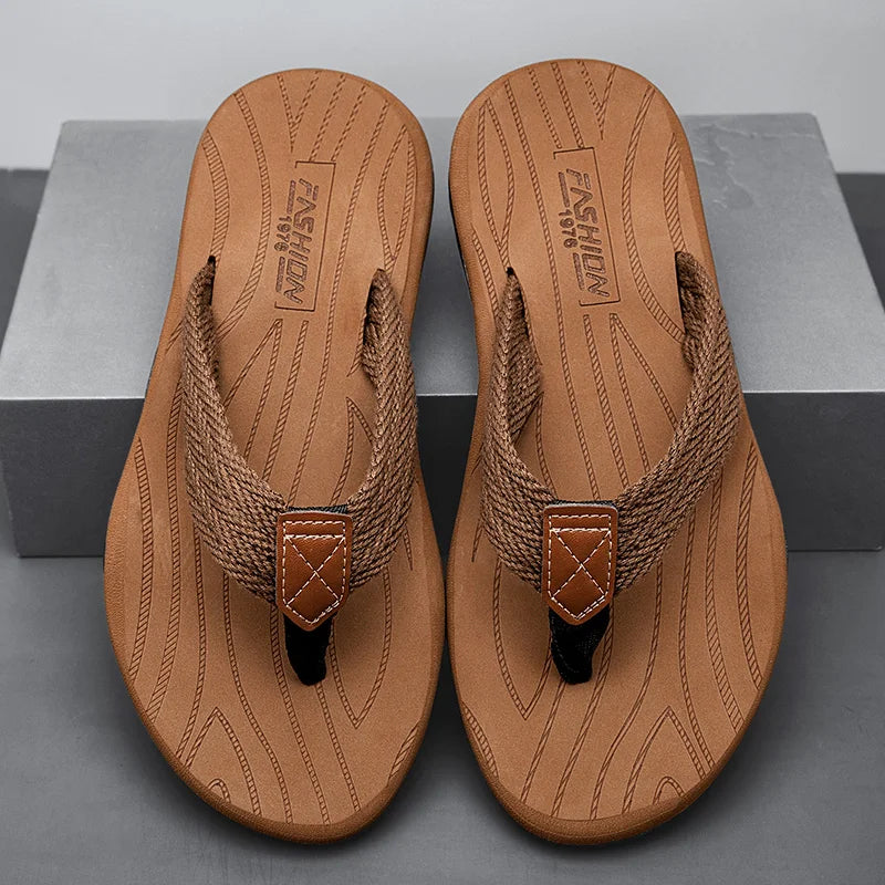Home Flip Flops Fashion Men's Slippers Outdoor Sandals Summer Beach Shoes Size 39-46
