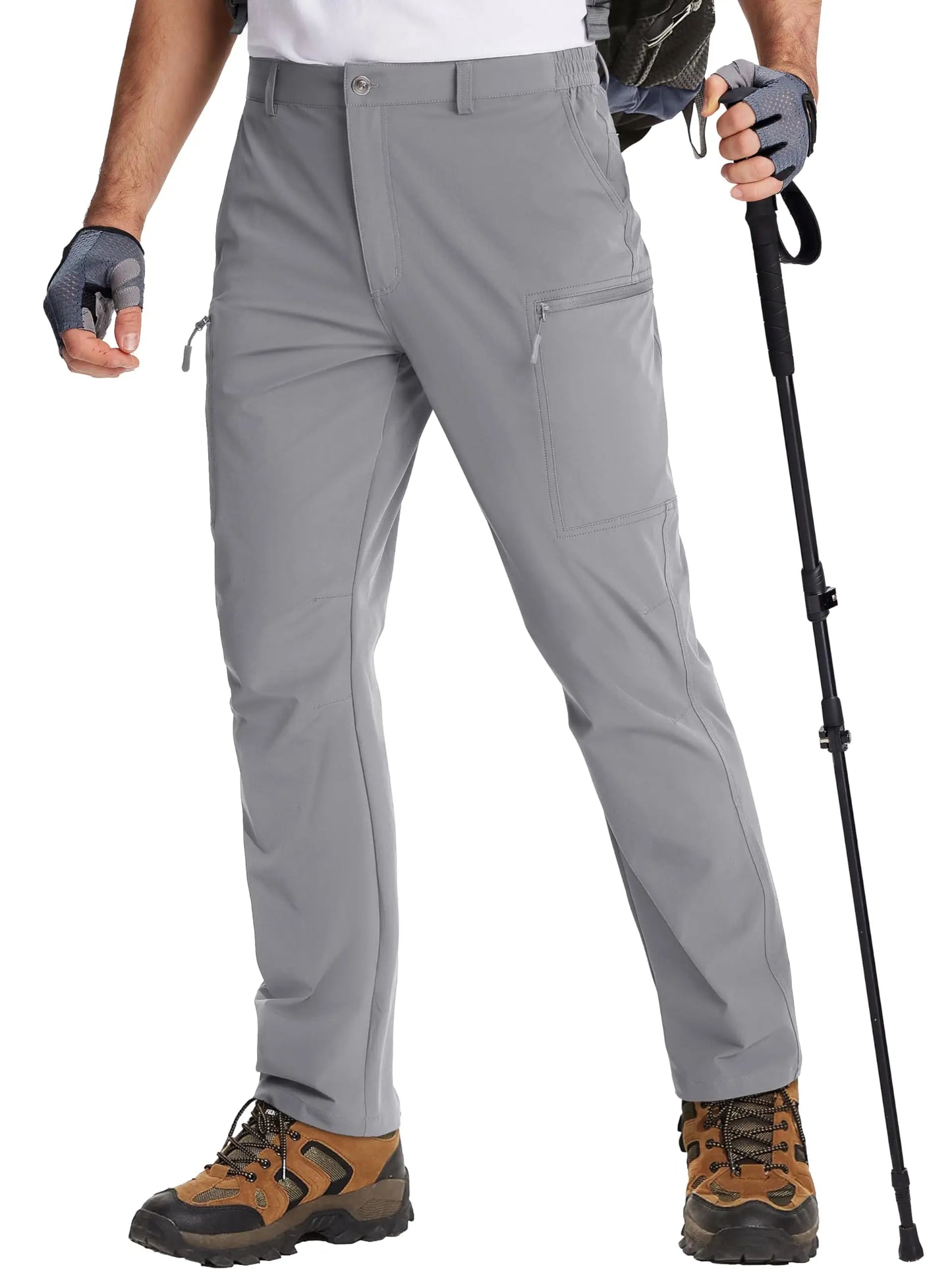 TACVASEN Lightweight Hiking Pants Mens Quick Dry Cargo Work Pants Nylon Waterproof Outdoor Trekking Fishing Pants Male Trousers
