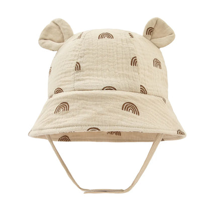 Muslin Cotton Baby Hat Summer Infant Cap Panama for Kids Soft Baby Sun Hats Girls Boys Bucket Hat Accessories Children 3-12M
