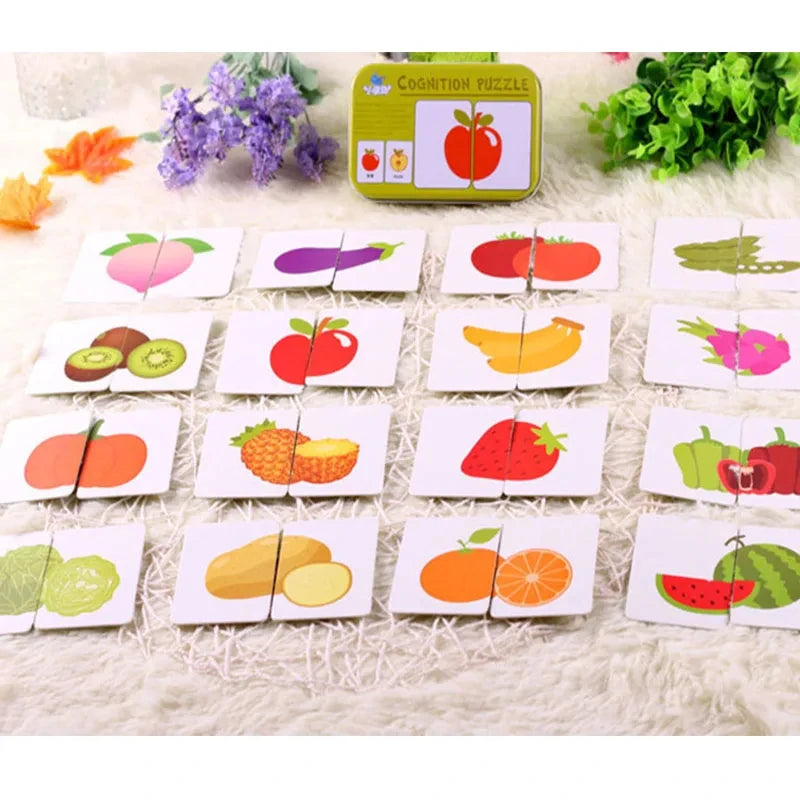 Kids Animal Puzzles for Toddlers 1 2 3 Years Boys Girls Learning Animals Memory Card Matching Game Educational Toys For Children