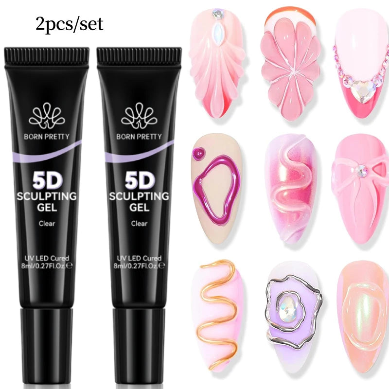 BORN PRETTY Nail Rhinestone Glue 30ML Gel Nail Glue 3D Shaping Sculpting Carving Flower DIY Decoration  Gem Glue Nail Supplies