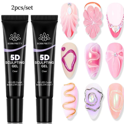 BORN PRETTY Nail Rhinestone Glue 30ML Gel Nail Glue 3D Shaping Sculpting Carving Flower DIY Decoration  Gem Glue Nail Supplies