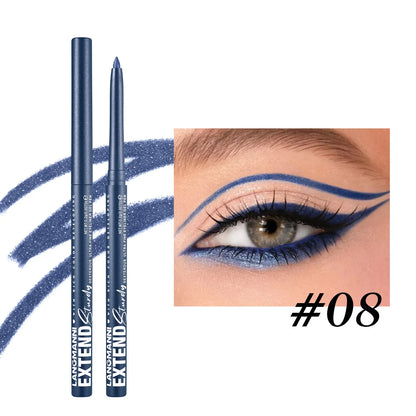 2 in 1 Eye Liner Eye Shadow Pencil Waterproof Lasting 12 Colors Rotating Black Matte Eyeliner Glue Pen Makeup for Eyes Cosmetics