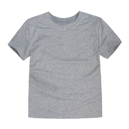 Summer Kids T-shirts Solid Cotton Short Sleeve Top Boys and Girls Casual Tees Purple Toddler Clothes Unisex Plain Tshirts White