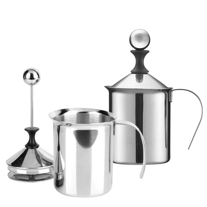 Stainless Milk Frother 800ML Double Mesh Milk Creamer Milk Foam For Milk Egg Cofffee Beater Kitchen Tool Coffee Mixe Frother