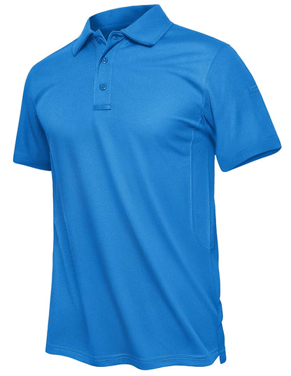 TACVASEN Summer Polo Tee Shirts Men's Short Sleeve Quick Dry T-shirt Breathable Work Shirt Fishing Hiking Golf Polos Top Man