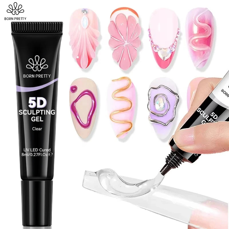 BORN PRETTY Nail Rhinestone Glue 30ML Gel Nail Glue 3D Shaping Sculpting Carving Flower DIY Decoration  Gem Glue Nail Supplies