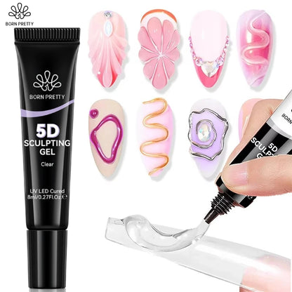 BORN PRETTY Nail Rhinestone Glue 30ML Gel Nail Glue 3D Shaping Sculpting Carving Flower DIY Decoration  Gem Glue Nail Supplies