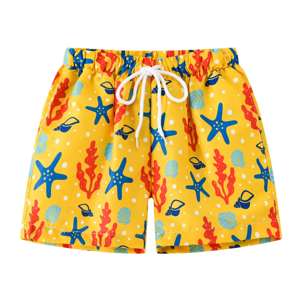 2025 Summer Baby Boys Swimming Trunks For 2-8Years Kids Beach Shorts Cartoon Pattern Swimsuit Shorts Baby Bathing Suit Swimwear