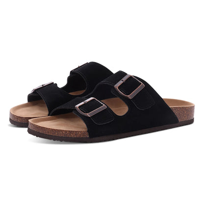 Comwarm Classic Cork Sandals For Women Men Fashion Soft Thick Sole Cork Slippers Summer Beach Sandals Home Open Toe Flat Sandals