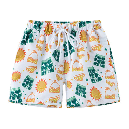 2025 Summer Baby Boys Swimming Trunks For 2-8Years Kids Beach Shorts Cartoon Pattern Swimsuit Shorts Baby Bathing Suit Swimwear