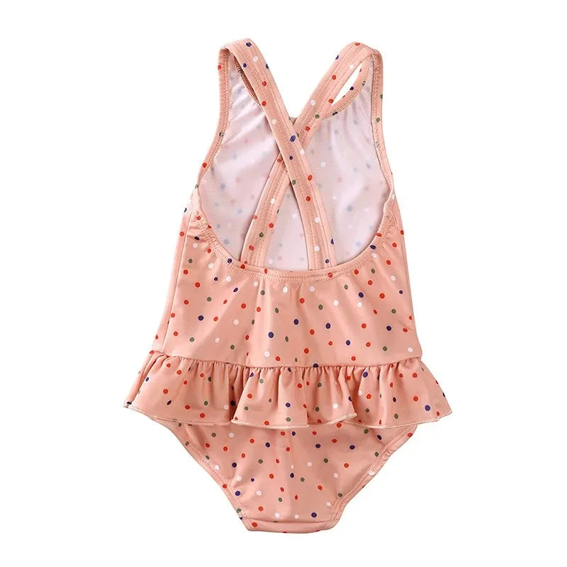 UV Baby Girl Swimsuit One Piece Swimming Jumpsuit Ruffles Bathing Suit SPF 50 Long Sleeve Kids Swimwear for Girls 1-7 Years