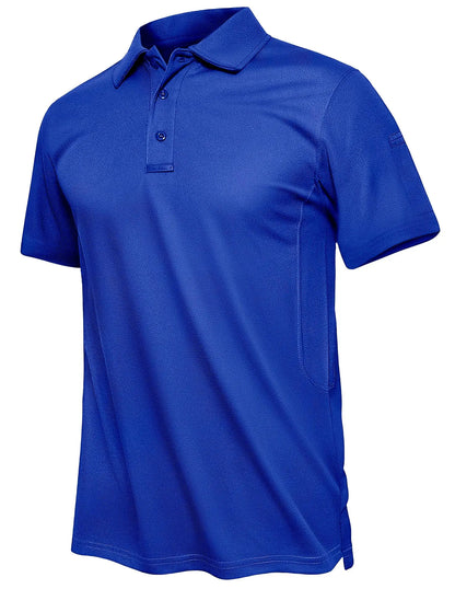 TACVASEN Summer Polo Tee Shirts Men's Short Sleeve Quick Dry T-shirt Breathable Work Shirt Fishing Hiking Golf Polos Top Man