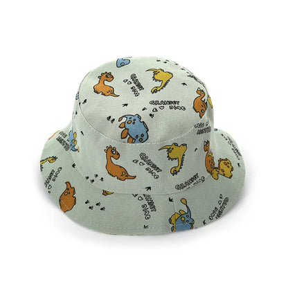 1-3Year Cartoon Print Kids Fisherman Cap Cute Boy Girl Sun Protection Bucket Hat Cotton Breathable Kids Outdoor Sunshade Visors