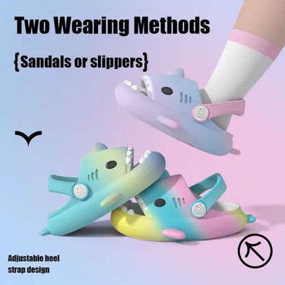 Pallene Lovely Kids Shark Slippers Fashion Baby Cartoon Slippers Girls Boys Home Non-slip Sandals Children Outdoor Beach Slides