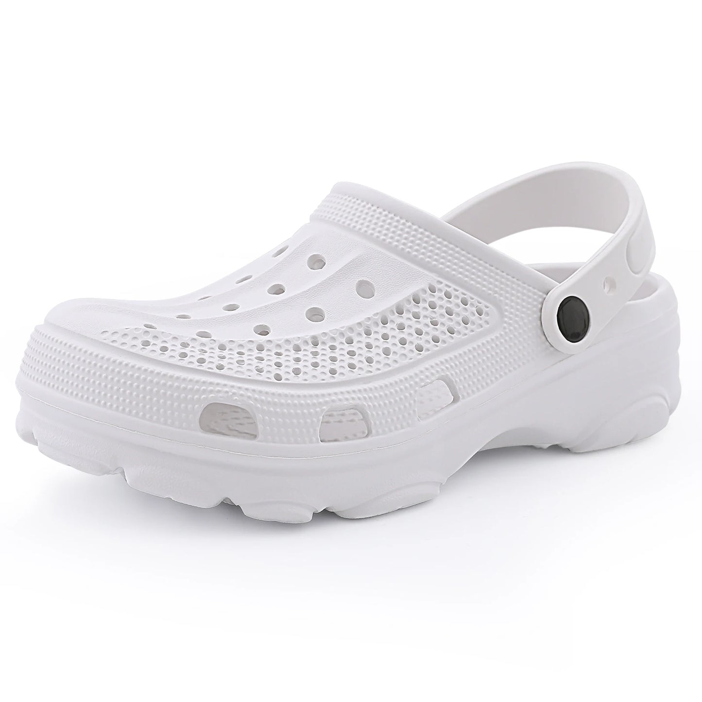 Crestar Men's Clogs Sandals Summer Holes Breathable Garden Home Sandals Fashion Outdoor Antiskid Sole Beach Slides Solid Color