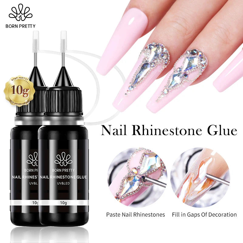 BORN PRETTY Nail Rhinestone Glue 30ML Gel Nail Glue 3D Shaping Sculpting Carving Flower DIY Decoration  Gem Glue Nail Supplies