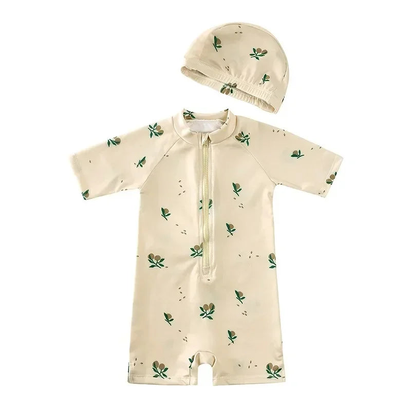 UV Baby Girl Swimsuit One Piece Swimming Jumpsuit Ruffles Bathing Suit SPF 50 Long Sleeve Kids Swimwear for Girls 1-7 Years