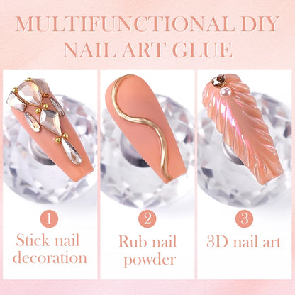 BORN PRETTY Nail Rhinestone Glue 30ML Gel Nail Glue 3D Shaping Sculpting Carving Flower DIY Decoration  Gem Glue Nail Supplies