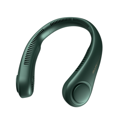 JISULIFE Portable Neck Fan, 4000 mAh Battery Rechargeable,5 Speeds Adjustable,Twistable Hands-Free Bladeless Neckband for Sports