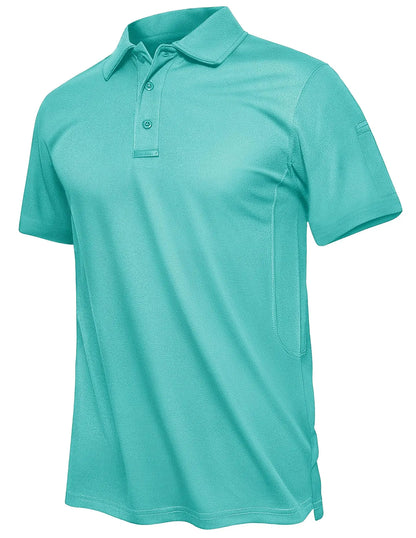 TACVASEN Summer Polo Tee Shirts Men's Short Sleeve Quick Dry T-shirt Breathable Work Shirt Fishing Hiking Golf Polos Top Man