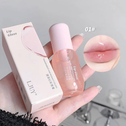 Fruit Crystal Jelly Lip Oil Hydrating Transparent Glass Lip Gloss Plumping Clear Lip Plumper Serum Lips Care Makeup Cosmetics