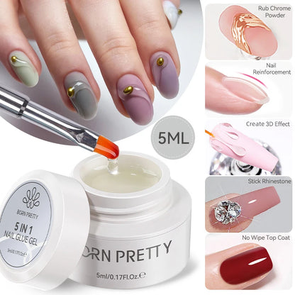 BORN PRETTY Nail Rhinestone Glue 30ML Gel Nail Glue 3D Shaping Sculpting Carving Flower DIY Decoration  Gem Glue Nail Supplies