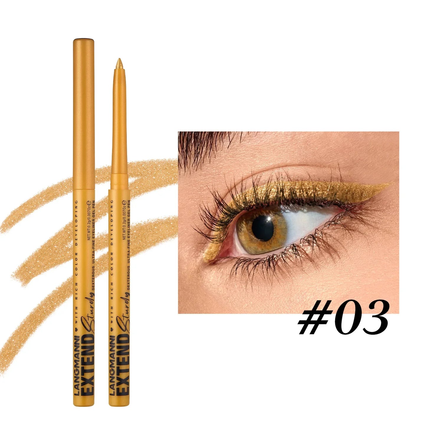 2 in 1 Eye Liner Eye Shadow Pencil Waterproof Lasting 12 Colors Rotating Black Matte Eyeliner Glue Pen Makeup for Eyes Cosmetics