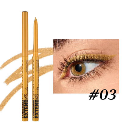 2 in 1 Eye Liner Eye Shadow Pencil Waterproof Lasting 12 Colors Rotating Black Matte Eyeliner Glue Pen Makeup for Eyes Cosmetics