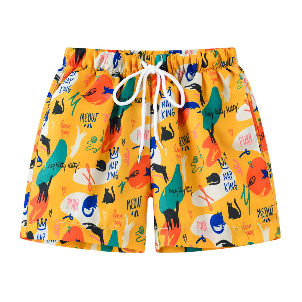 2025 Summer Baby Boys Swimming Trunks For 2-8Years Kids Beach Shorts Cartoon Pattern Swimsuit Shorts Baby Bathing Suit Swimwear