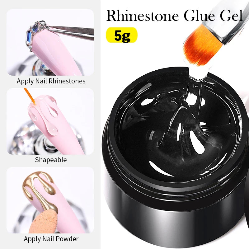 BORN PRETTY Nail Rhinestone Glue 30ML Gel Nail Glue 3D Shaping Sculpting Carving Flower DIY Decoration  Gem Glue Nail Supplies